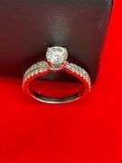 CERTIFIED BRAND NEW 14K WHITE GOLD DIAMOND ENGAGEMENT RING. 1.30 CARAT