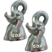 Set of Two GOP Elephant Cast Iron Bottle Openers