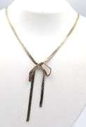 Vintage 925 sterling silver box pendant on herringbone chain necklace