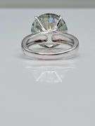 Huge 11.5 Ct VVs1 Ice Blue Lab Simulated Diamond 14 Kt White Gold Plated Ring