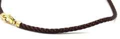 Brown leather necklace with 14kt Yellow gold clasp