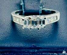 14K White Gold Emerald Cut Diamond Ring