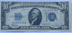 Choie Near Unc 1934 C $10 Silver Certificate