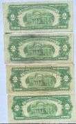 4 1928 Various Series  Red Seal  $2 US Notes