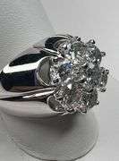 14 Kt White Gold Plate 7.25 Ctw Lab Simulated Diamond Ring