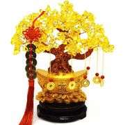Feng Shui Yellow Quartz Crystal Tree 9.8" Money Tree