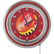 Coca Cola Chrome Double Rung Neon Clock