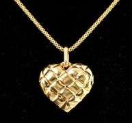 Stunning 14K Yellow Gold Heart Pendant Necklace