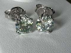Sparkling 2 Ct VVs1 White H-I Fire Moissanite Earrings
