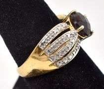 Vermeil Smokey Quartz Gemstone Ring in Sterling Silver