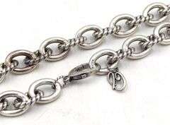 Set of 925 sterling silver oval link necklace and bracelet