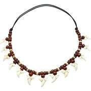 Genuine Mako Shark Tooth Necklace with Wooden Beads