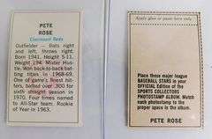 2 Pete Rose Vintage Cut-Out Baseball Trade Cards