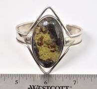 Dragon's Blood Gemstone Cuff Bracelet in Sterling Silver