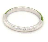 Sweet 18K WG Band with Lime Green Enamel