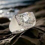 Men's 3.75 Ct White VVs1 H-I Fire Moissanite Ring