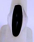 Big Sterling Black Onyx Ring, Size 6