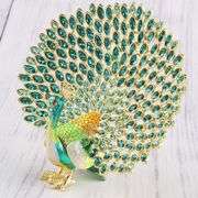 Hand-Painted Peacock Jewelry Box