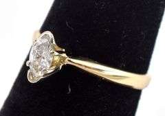 Amazing 14K Yellow Gold Solitaire Diamond Ring