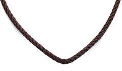 Brown leather necklace with 14kt Yellow gold clasp