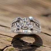 Men's Dynamic 18 Kt White Gold Plate 2 Ct VVs1 Lab Simulated Diamond Ring