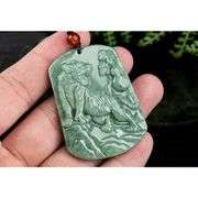Grade A Jade Pendant Necklace Roaring Tiger