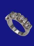 Sparkling 14 Kt White Gold Plate 4.15 Ct VVs1 F-G Simulated Diamond Ring