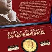 Rare 1965 Silver JFK Half Dollar Coin Layered in 24K Gold w/ COA