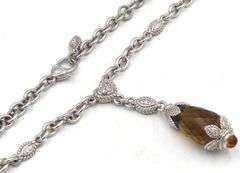 Judith Ripka smokey quartz pendant on chain