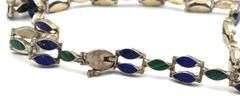 Vintage 925 sterling silver Lapis and turquoise necklace