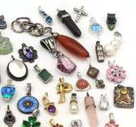 Group lot of Vintage 925 sterling silver pendants