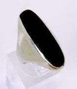 Big Sterling Black Onyx Ring, Size 6