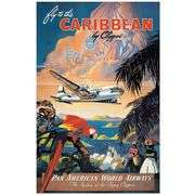 1940s "Fly to the Caribbean" Pan Am Travel Poster by Mark Von Arenburg