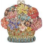 Flower Crystal Evening Clutch Bag