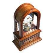 Vintage Wooden Revolving Pendulum Mantel Clock