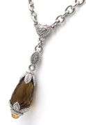 Judith Ripka smokey quartz pendant on chain