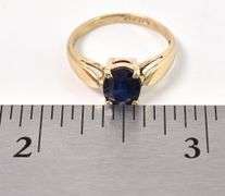 Fantastic 14K Yellow Gold Blue Sapphire Gemstone Ring