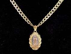 Honorable 10K Yellow Gold Religious Pendant Necklace