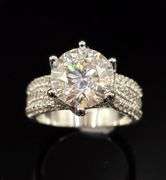 Huge 5.5 Ct VVs1 White E-F Lab Simulated Diamond Ring