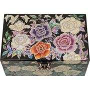 Korean Mother-of-Pearl Jewelry Box Black-Rose