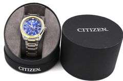 Citizen Eco drive quartz blue dial chronograph watch