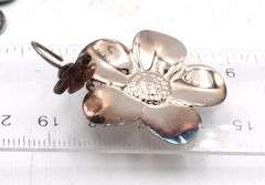 925 Sterling silver flower dangle earrings and ring
