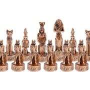 Egyptian Style Chess Set with Folding Chess Board