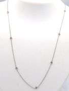 14kt White gold diamond accent chain necklace