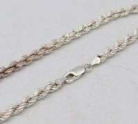Group lot of 3 Vintage 925 sterling silver rope chains