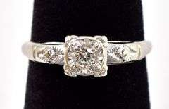 Dazzling 14K White Gold Solitaire Diamond Ring