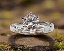 Sparkling 1 Ct VVs1 White E-F Simulated Lab Diamond Ring