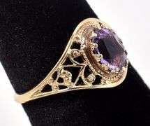 Beautiful 10K Yellow Gold Amethyst Gemstone Ring