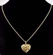 Stunning 14K Yellow Gold Heart Pendant Necklace