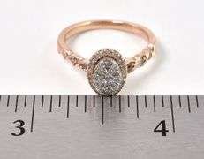 Stunning 10K Rose Gold Diamond Cluster Ring